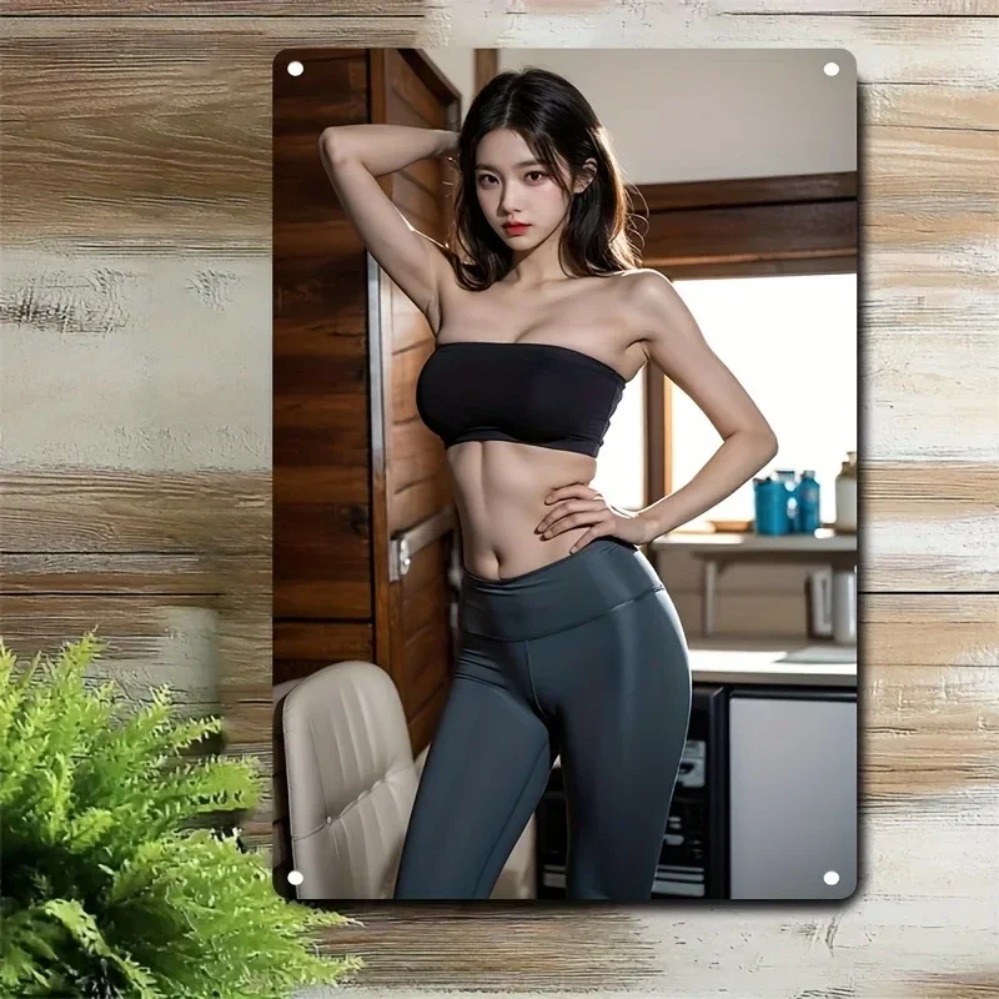 Home Gym Minimalist - Papan Tanda Dinding Logam Minimalis Modern,