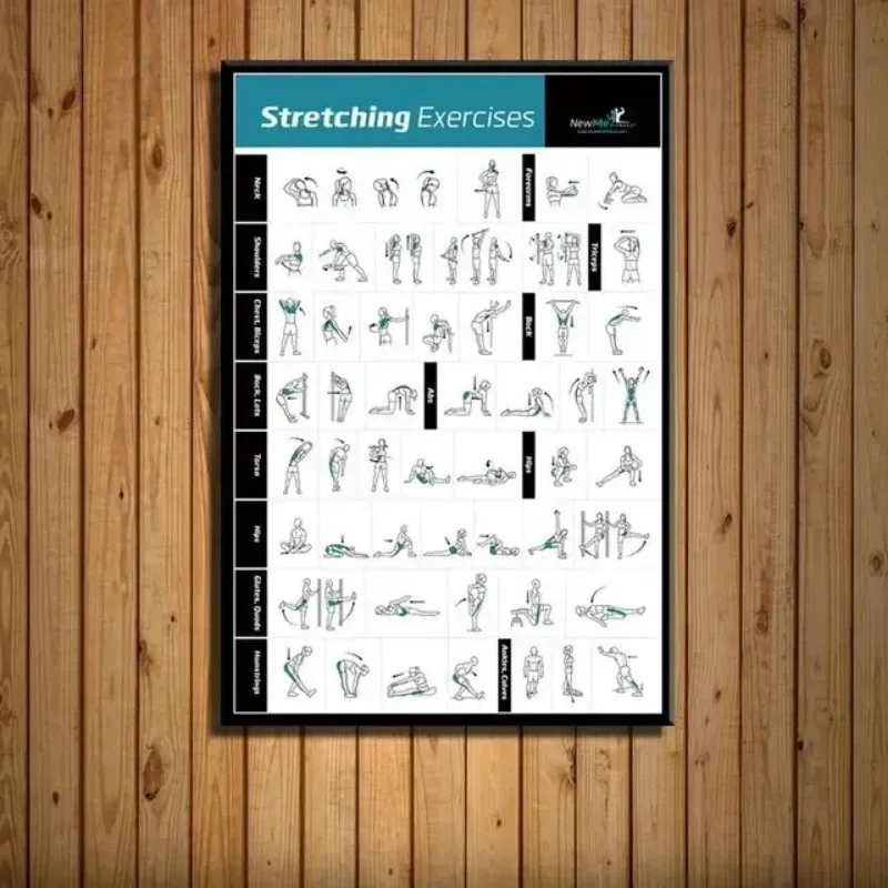 Home Gym Minimalist - Bagan Latihan Tubuh Poster Seni Dinding