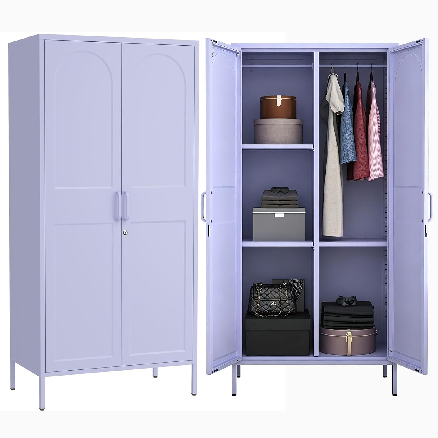 Home Gym Minimalist - Lemari Pakaian Logam yang Dapat Dikunci,