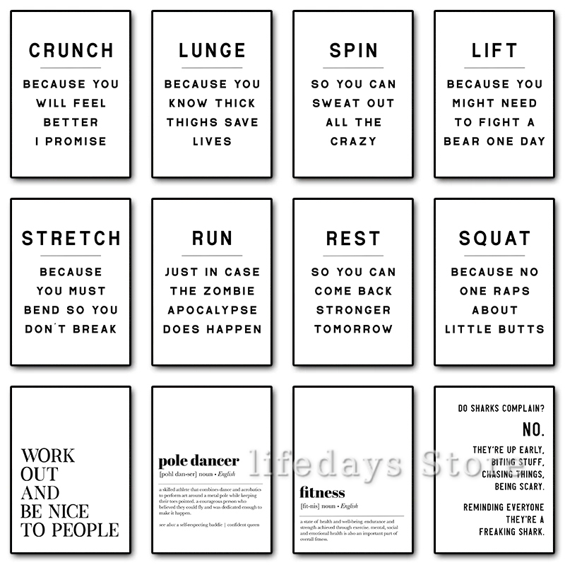 Home Gym Minimalist - Fitness Work Out poster kutipan lucu