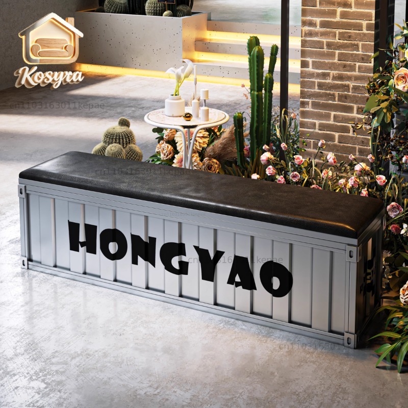 Home Gym Minimalist - Bangku Logam Industrial untuk Penyimpanan Sepatu