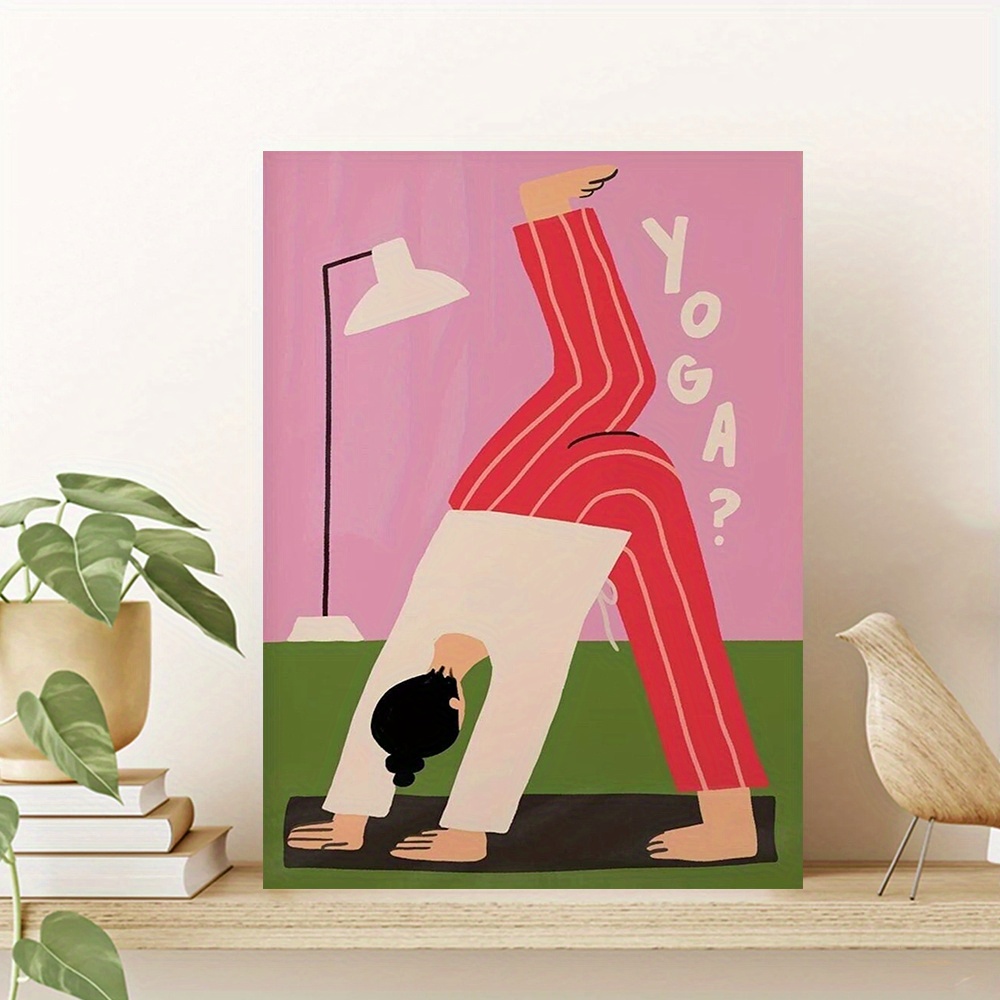 Home Gym Minimalist - Cetakan Kanvas Yoga Downward Dog –