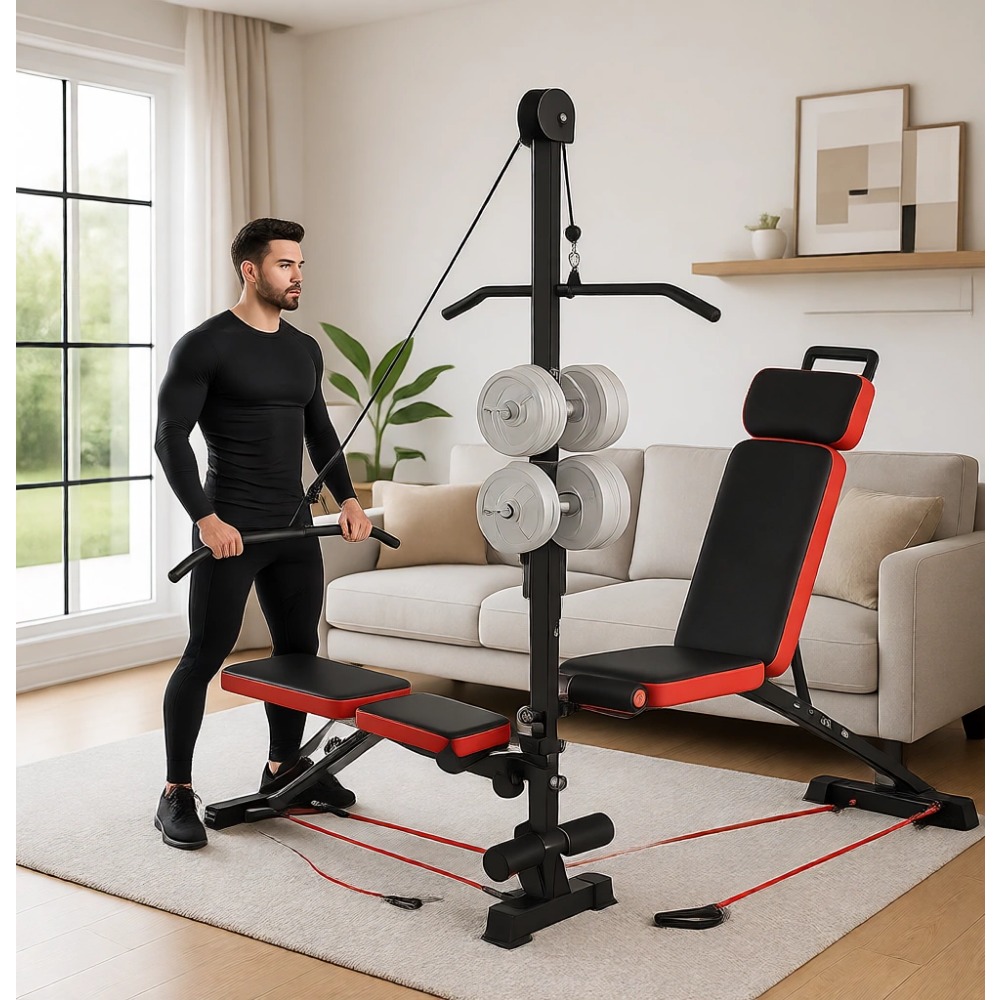 Home Gym Bench - Bangku Angkat Beban Multi-Fungsi dengan Sistem