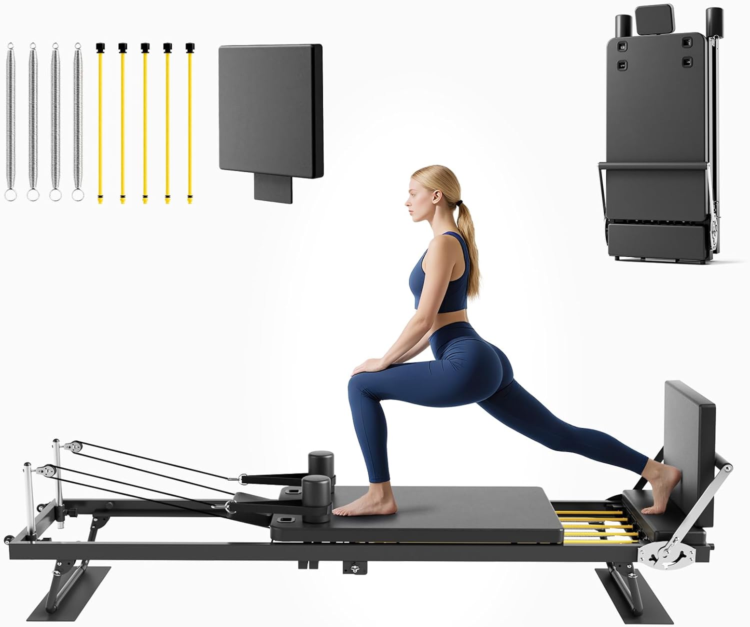 Home Gym Minimalist - Mesin Pilates Reformer Lipat, Peralatan Latihan