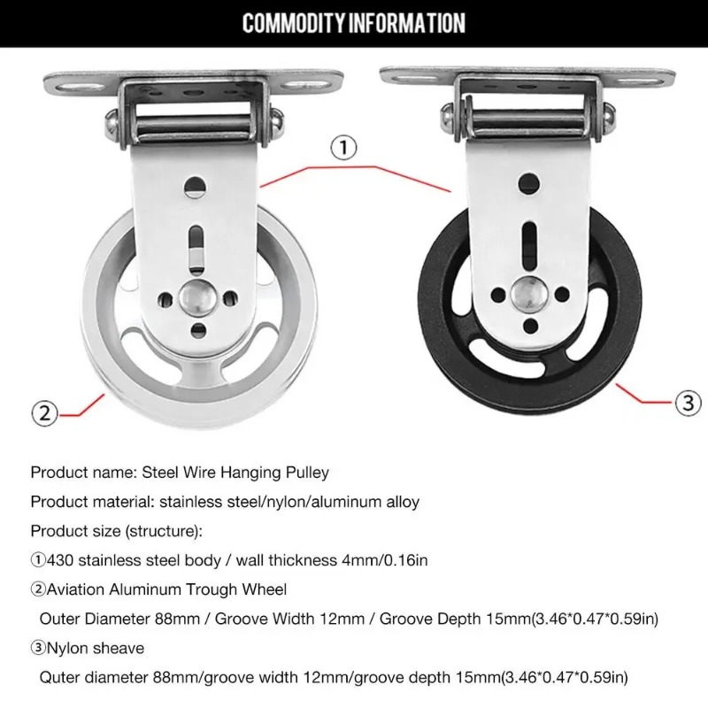 Home Gym Gear - Roda Katrol Baja Anti Karat yang