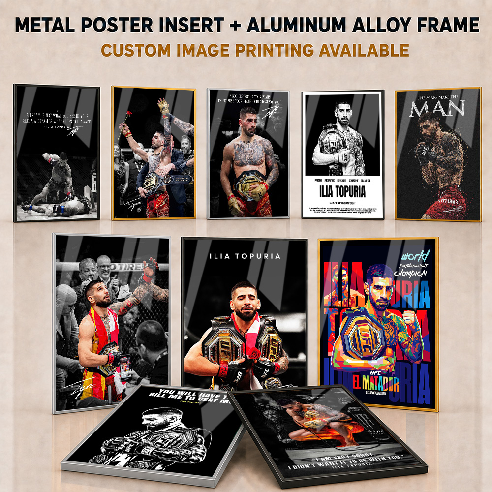 Ilia Topuria Poster Logam Berb - Home Gym Mma ulasan dan harga