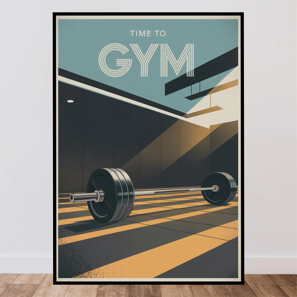 Poster Waktu Ke Gym, Seni Dind - Home Gym Minimalist ulasan dan harga