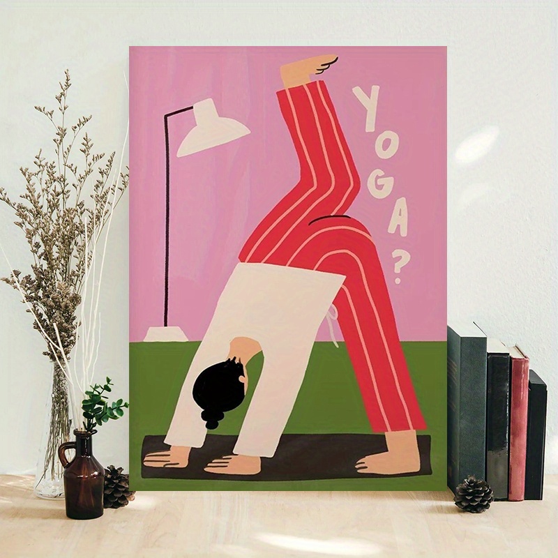 Cetakan Kanvas Yoga Downward D - Home Gym Minimalist ulasan dan harga