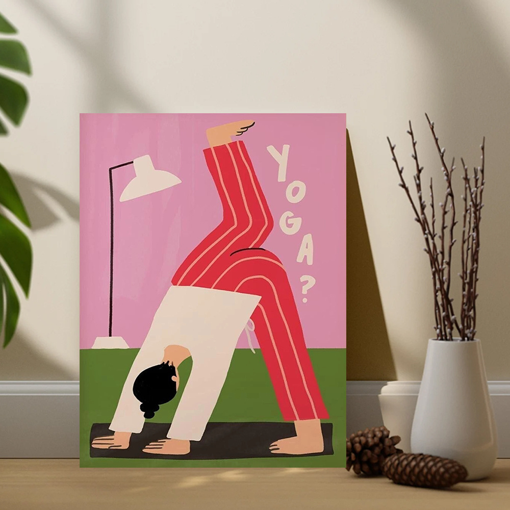 Cetakan Kanvas Yoga Downward D - Home Gym Minimalist ulasan dan harga
