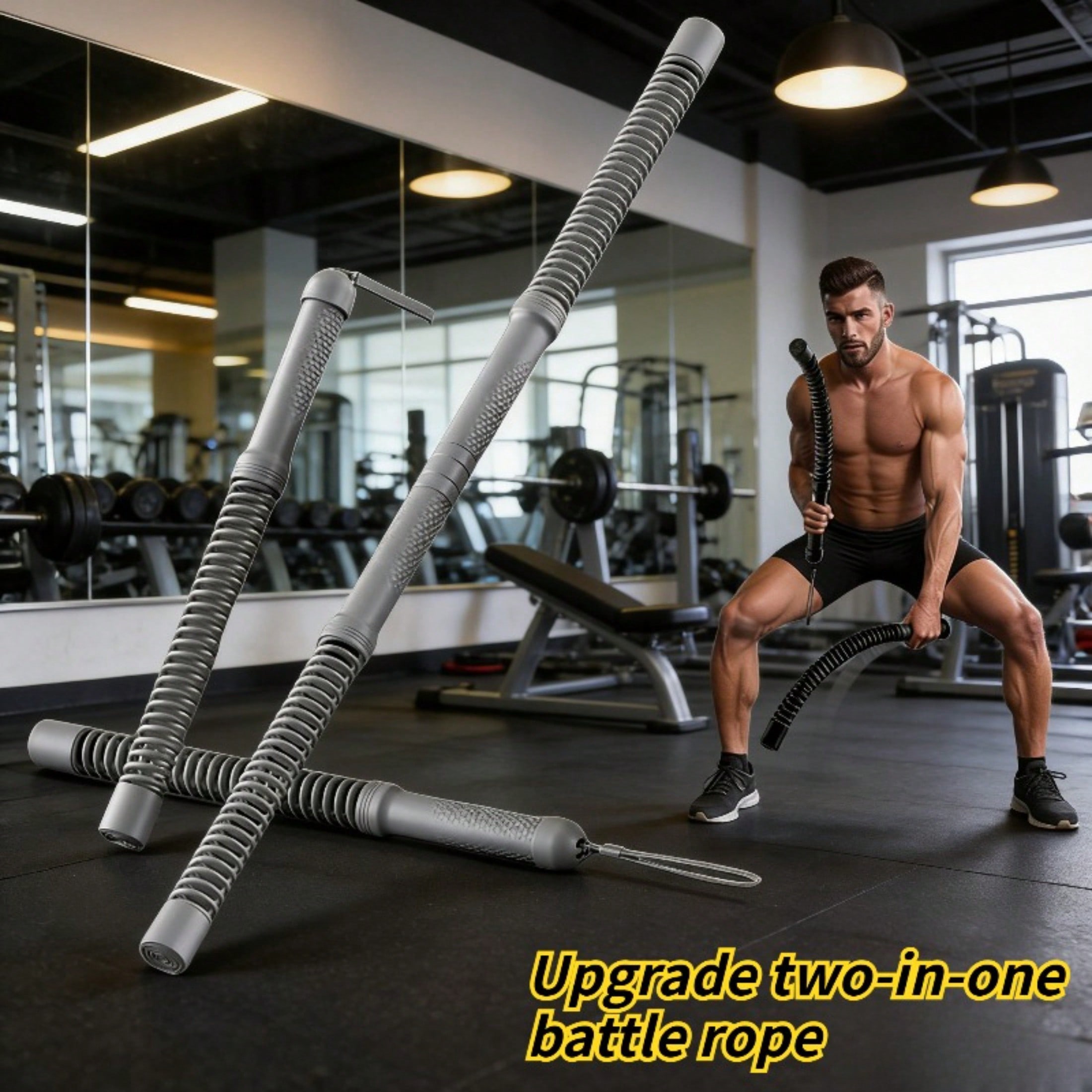 2-in-1 Cordless Battle Rope Po - Home Gym Gear ulasan dan harga
