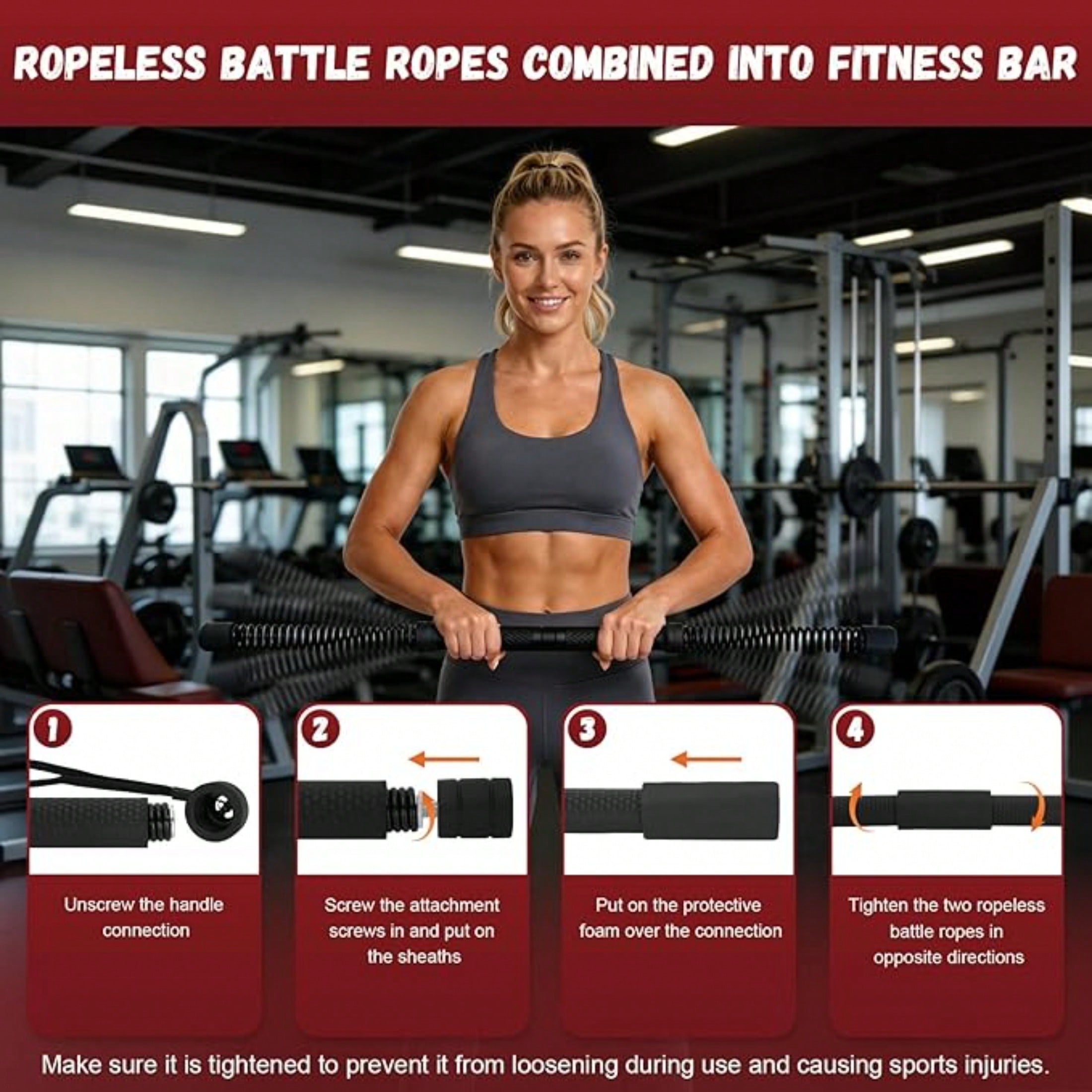2-in-1 Cordless Battle Rope Po - Home Gym Gear ulasan dan harga